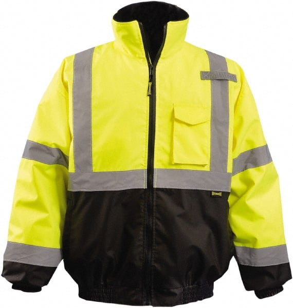 OccuNomix - Size 2XL Hi-Viz Yellow & Black High Visibility Jacket/Coat - Exact Tool & Supply