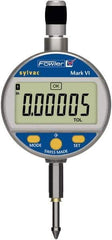Fowler - 0 to 12.5mm Range, 0.00005" Graduation, Electronic Drop Indicator - Center Lug Back, Accurate to 0.00012", Inch & Metric System, LCD Display - Exact Tool & Supply