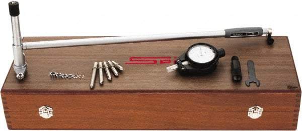 SPI - 6 Anvil, 6 to 10" Dial Bore Gage - 0.0001" Graduation, 16" Gage Depth, Accurate to 0.0003", Carbide Ball - Exact Tool & Supply
