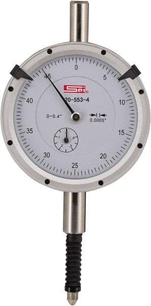 SPI - 0.4" Range, 0-50 Dial Reading, 0.0005" Graduation Dial Drop Indicator - 2.2" Dial, 0.05" Range per Revolution, 0.0015" Accuracy, Includes NIST Traceability Certification - Exact Tool & Supply