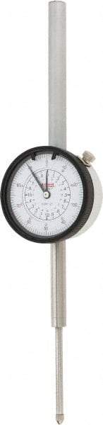 SPI - 2" Range, 0-100 Dial Reading, 0.001" Graduation Dial Drop Indicator - 2.2" Dial, 0.1" Range per Revolution, 0.004" Accuracy, Revolution Counter, Includes NIST Traceability Certification - Exact Tool & Supply