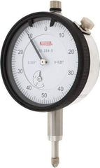 SPI - 1/4" Range, 0-50-0 Dial Reading, 0.001" Graduation Dial Drop Indicator - 2.2" Dial, 0.1" Range per Revolution, 0.002" Accuracy, Revolution Counter, Includes NIST Traceability Certification - Exact Tool & Supply