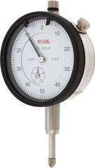 SPI - 1/2" Range, 0-50-0 Dial Reading, 0.001" Graduation Dial Drop Indicator - 2.2" Dial, 0.1" Range per Revolution, 0.002" Accuracy, Revolution Counter, Includes NIST Traceability Certification - Exact Tool & Supply