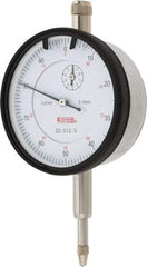 SPI - 10mm Range, 0-100 Dial Reading, 0.01mm Graduation Dial Drop Indicator - 58mm Dial, 1mm Range per Revolution, 0.02mm Accuracy, Revolution Counter, Includes NIST Traceability Certification - Exact Tool & Supply