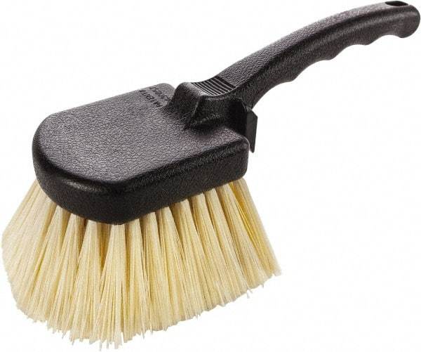 Harper Brush - 2-1/4" Bristle Length, Polypropylene Utility Scrub Brush - 3-1/2" x 3-1/2" Long x 3" Wide Head, 10" OAL, Easy Grip Handle, Black, Polypropylene Block - Exact Tool & Supply