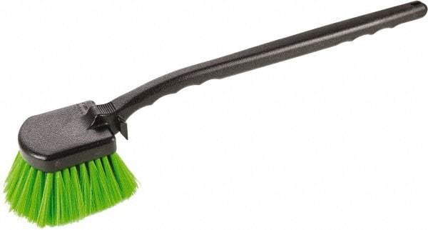 Harper Brush - 2-1/4" Bristle Length, Flagged Plastic Utility Scrub Brush - 3-1/2" x 3-1/2" Long x 3" Wide Head, 20" OAL, Easy Grip Handle, Black, Polypropylene Block, Flagged - Exact Tool & Supply