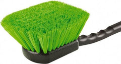 Harper Brush - 2-1/4" Bristle Length, Flagged Plastic Utility Scrub Brush - 3-1/2" x 3-1/2" Long x 3" Wide Head, 10" OAL, Easy Grip Handle, Black, Polypropylene Block, Flagged - Exact Tool & Supply