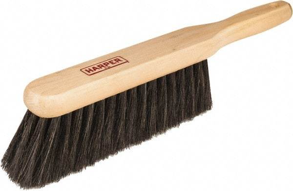 Harper Brush - 14" OAL, Horsehair Counter Brush - 2-1/4" Bristle Length, 8" Long x 1-3/4" Wide Head, Straight Wood Handle, Black - Exact Tool & Supply