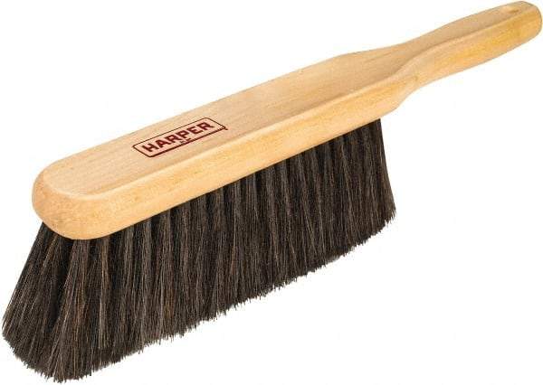 Harper Brush - 14" OAL, Horsehair & Nylon Counter Brush - 2-1/4" Bristle Length, 8" Long x 1-3/4" Wide Head, Straight Wood Handle, Black - Exact Tool & Supply