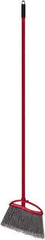 Harper Brush - 10" Wide, Gray Polypropylene Bristles, 48" Metal Handle, Angled Broom - Flagged, Water Resistant - Exact Tool & Supply