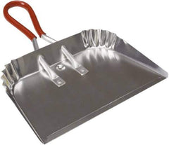Harper Brush - 17" Wide x 10" Deep x 4" High Handheld Dustpan - Aluminum Body, 9" Aluminum Handle, Silver - Exact Tool & Supply