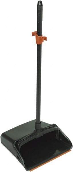 Harper Brush - 12" Wide x 12" Deep x 36" High Upright Dustpan - Plastic Body, 28" Aluminum Handle, Black - Exact Tool & Supply