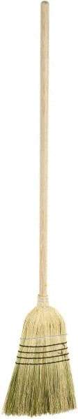 Harper Brush - 55" OAL Corn Blend Bristle Broom - 39" Long Wood Handle, 16" Bristle Length, 12" Wide - Exact Tool & Supply
