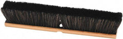 Harper Brush - 18" Smooth Surface Horsehair Push Broom - 3" Bristle Length, Wood Block, Threaded Handle Connection, Handle Sold Separately - Exact Tool & Supply