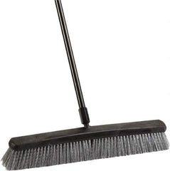 Harper Brush - 24" Rough Surface Synthetic Push Broom - 3" Bristle Length, Plastic Block, Threaded Handle Connection, Handle Included - Exact Tool & Supply