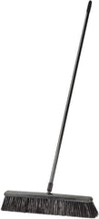 Harper Brush - 24" Rough Surface Synthetic Push Broom - 3" Bristle Length, Plastic Block, Threaded Handle Connection, Handle Included - Exact Tool & Supply