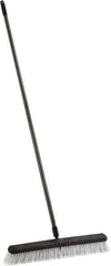 Harper Brush - 24" Smooth Surface Synthetic Push Broom - 3" Bristle Length, Plastic Block, Threaded Handle Connection, Handle Included - Exact Tool & Supply