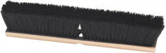 Harper Brush - 24" Smooth Surface Horsehair Push Broom - 3" Bristle Length, Wood Block, Threaded Handle Connection, Handle Sold Separately - Exact Tool & Supply