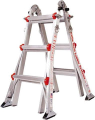 Little Giant Ladder - 22 Steps, 23' High, Type IA Rating, Aluminum Multi-Use Ladder - 300 Lb Load Capacity, 31" Base Width - Exact Tool & Supply