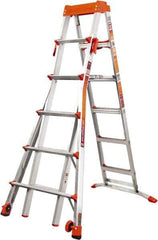 Little Giant Ladder - 8 Steps, 10' High, Type IA Rating, Aluminum Step Ladder - 300 Lb Load Capacity, 32-1/2" Base Width - Exact Tool & Supply
