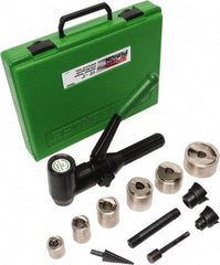 Greenlee - 19 Piece, .885 to 2.416" Punch Hole Diam, Hydraulic Knockout Set - Round Punch, 10 Gage Steel - Exact Tool & Supply