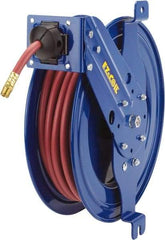 CoxReels - 19" Long x 10-1/2" Wide x 22" High, 1/4" ID, Spring Retractable Welding Hose Reel - 75' Hose Length, 200 psi Working Pressure, Hose Included - Exact Tool & Supply