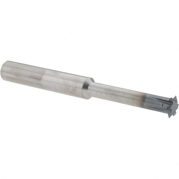 Accupro - 3/8° 3/8" Cut Diam, 0.072" Cut Width, 3/8" Shank, Solid Carbide Double-Angle Cutter - Exact Tool & Supply