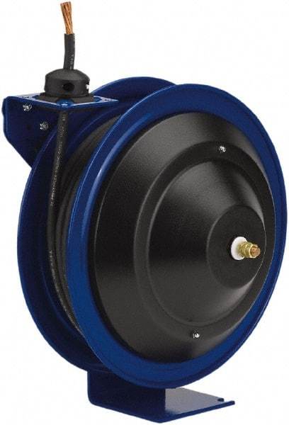 CoxReels - #6 AWG x 50' Cable, 75 Amp, 600 Volt Welding Cable Reel - 14-1/2" Overall Height x 8-1/2" Overall Width x 13-3/4" Overall Depth, Cable Included - Exact Tool & Supply