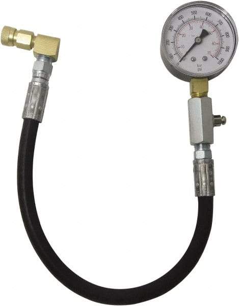 Lang - 1.38' Hose Length, 2,000 Max psi, Mechanical Automotive Diesel Compression Tester - 2 Lb Graduation - Exact Tool & Supply