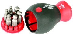 7 Piece - Stubby SoftFinish® Grip Bit Holder Set -- 1/8; 9/64; 5/32; 3/16; 7/32; & 1/4 Bits - Ball End Hex Bits - Exact Tool & Supply