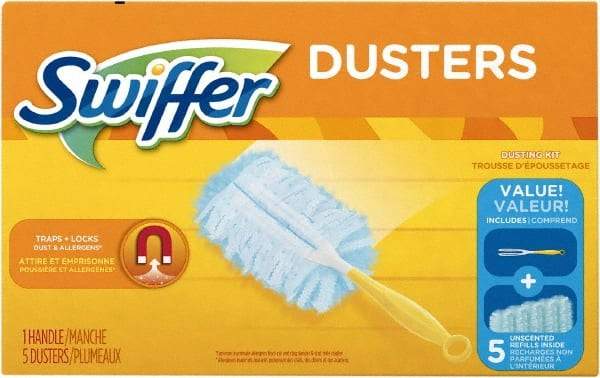 Swiffer - 6" Long Fiber Duster - 13" OAL, Light Blue - Exact Tool & Supply