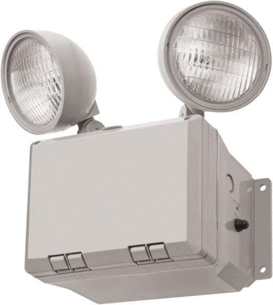 Lithonia Lighting - 2 Heads, 120/277 VAC, Thermoplastic, LED Emergency Light - 2.7 Watts, 8-3/8" Long x 12-7/8" High x 6" Wide, Sealed Nickel Cadmium Battery - Exact Tool & Supply