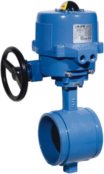 BONOMI - Actuated Butterfly Valves; Pipe Size: 5 (Inch); Actuator Type: Electric ; Style: Grooved ; Material: Ductile Iron ; WOG Rating (psi): 200 ; Seat Material: EPDM - Exact Tool & Supply