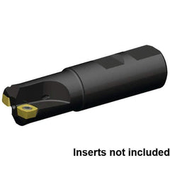 Kennametal - 25mm Cut Diam, 1.5mm Max Depth, 25mm Shank Diam, Weldon Shank Indexable High-Feed End Mill - Screw Holding Method, XD..0904.. Insert, 7792VXD09 Toolholder, Through Coolant - Exact Tool & Supply