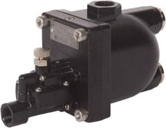 PRO-SOURCE - 1/2" Inlet, Zero Air Loss Condensate Drain Valve - 3/8" NPT Outlet, 87 to 175 psi - Exact Tool & Supply