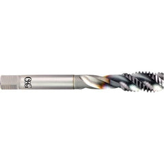 OSG - M2x0.40 Metric Coarse 2 Flute 6H Semi-Bottoming Spiral Flute Tap - Powdered Metal, V Finish, 45mm OAL, Right Hand Flute, Right Hand Thread, D3, Series 16500 - Exact Tool & Supply