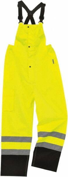 Ergodyne - Size S, Lime, Rain Bib Overall - 1 Pocket - Exact Tool & Supply