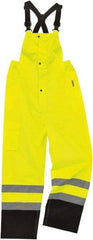 Ergodyne - Size 2XL, Lime, Rain Bib Overall - 1 Pocket - Exact Tool & Supply