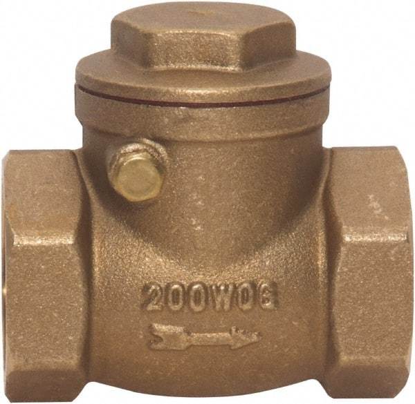 Value Collection - 1" Brass Check Valve - Check Swing, FNPT x FNPT, 200 WOG - Exact Tool & Supply