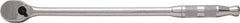 Proto - 3/8" Drive Pear Head Ratchet - Full Polish Chrome Finish, 13" OAL, 90 Gear Teeth, Long Arm Handle, Reversible Head - Exact Tool & Supply