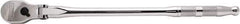 Proto - 1/2" Drive Pear Head Ratchet - Full Polish Chrome Finish, 17" OAL, 90 Gear Teeth, Long Handle, Reversible Flex Head - Exact Tool & Supply
