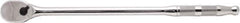Proto - 1/4" Drive Pear Head Ratchet - Full Polish Chrome Finish, 9" OAL, 90 Gear Teeth, Long Handle, Reversible Flex Head - Exact Tool & Supply