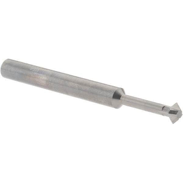 Accupro - 3/16° 3/16" Cut Diam, 0.093" Cut Width, 3/16" Shank, Solid Carbide Double-Angle Cutter - Exact Tool & Supply