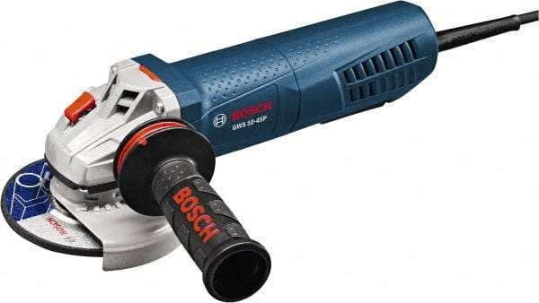 Bosch - 4-1/2" Wheel Diam, 11,500 RPM, Corded Angle & Disc Grinder - 5/8-11 Spindle, 120 Volts, 10 Amps - Exact Tool & Supply