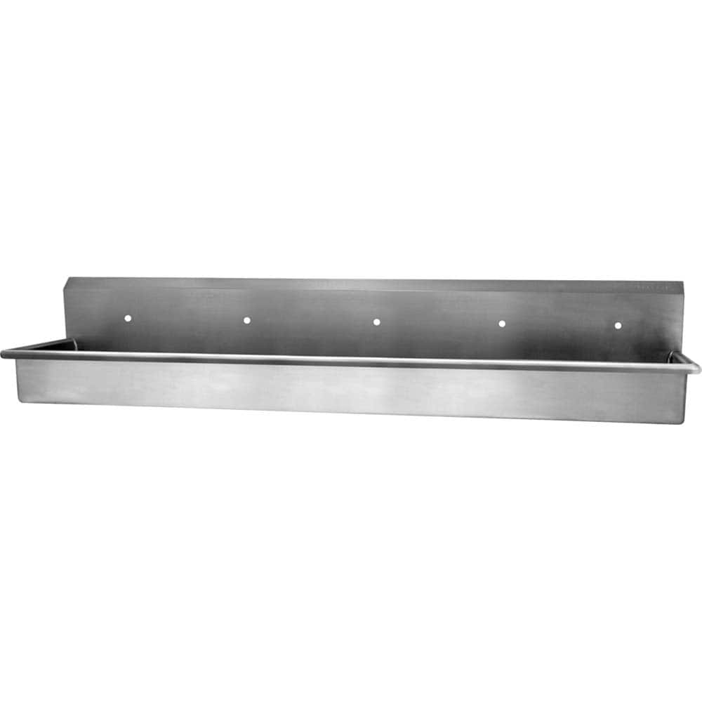SANI-LAV - Sinks; Type: Wall Mounted Wash Station ; Outside Length: 100 (Inch); Outside Width: 20 (Inch); Outside Height: 18 (Inch); Inside Length: 97 (Inch); Inside Width: 16-1/2 (Inch) - Exact Tool & Supply