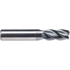 Emuge - 5/8" Diam, 1-1/4" LOC, 4 Flute Solid Carbide Roughing & Finishing End Mill - CrN Finish, 3-1/2" OAL, 5/8" Shank Diam, Weldon Shank, 38° Helix, Centercutting, Regular Length - Exact Tool & Supply