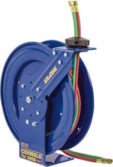 CoxReels - 17" Long x 8-1/2" Wide x 18-5/8" High, 1/4" ID, Spring Retractable Welding Hose Reel - 25' Hose Length, 200 psi Working Pressure, Hose Included - Exact Tool & Supply