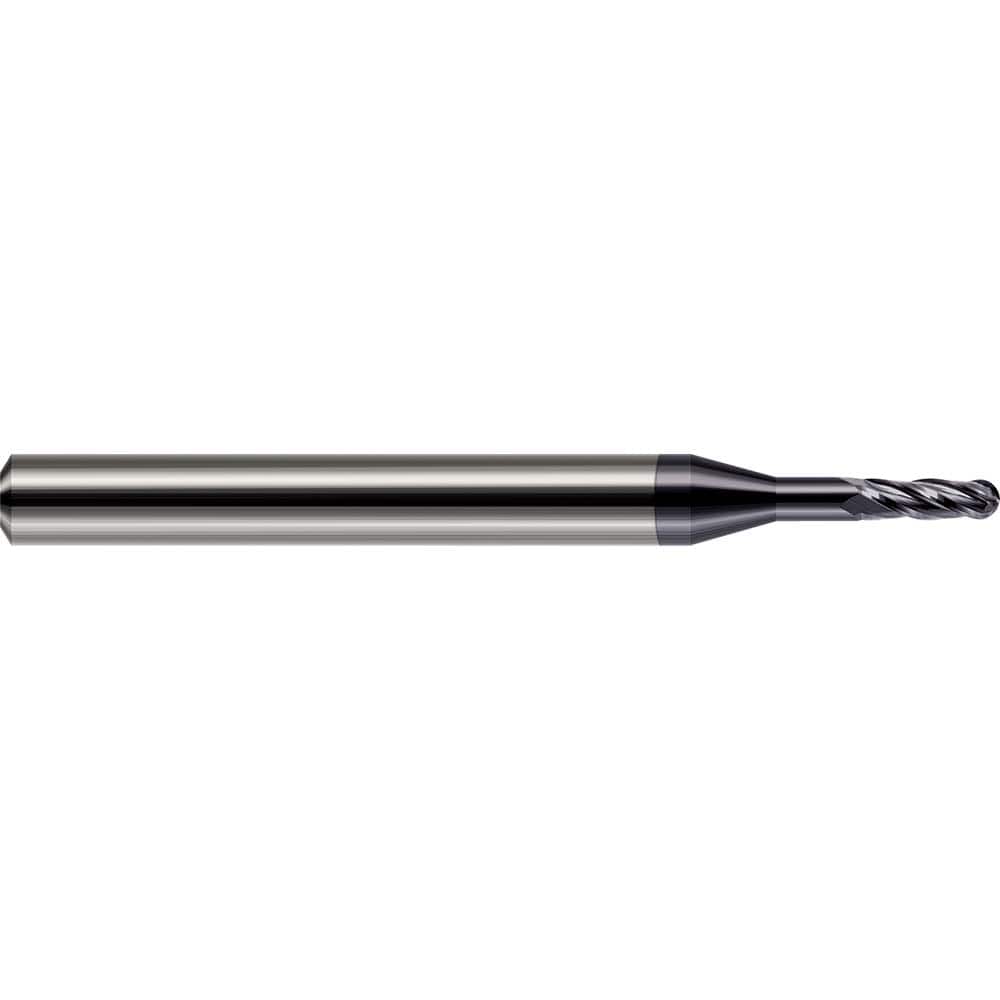 Harvey Tool - Ball End Mills; Mill Diameter (Inch): 1/8 ; Mill Diameter (Decimal Inch): 0.1250 ; Number of Flutes: 4 ; Length of Cut (Inch): 3/8 ; Length of Cut (Decimal Inch): 0.3750 ; Material: Solid Carbide - Exact Tool & Supply
