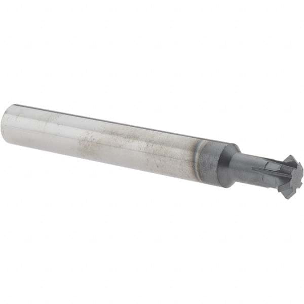 Accupro - 7/16° 7/16" Cut Diam, 0.157" Cut Width, 7/16" Shank, Solid Carbide Double-Angle Cutter - Exact Tool & Supply