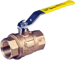 BONOMI - 3/4" Pipe, Full Port, Brass Full Port Ball Valve - Bi-Directional, NPT Ends, Lever Handle, 600 WOG, 150 WSP - Exact Tool & Supply